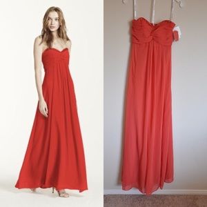 Persimmon Red Bridesmaid Prom Formal Gown Dress 0
